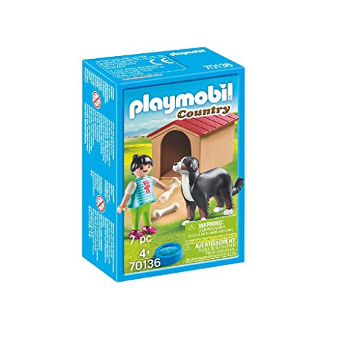 PLAYMOBIL-70136 Perro con cabaña, Color carbón (1)
