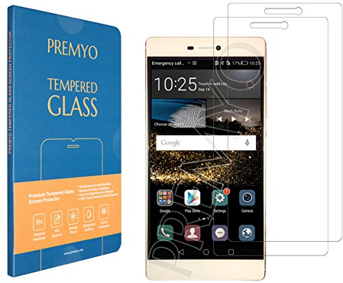 PREMYO 2 Piezas Cristal Templado para Huawei P8 Protector Pantalla para P8 Dureza 9H Bordes 2,5D Vidrio Lámina Protección Compatible con Huawei P8 Sin Burbujas contra Arañazos