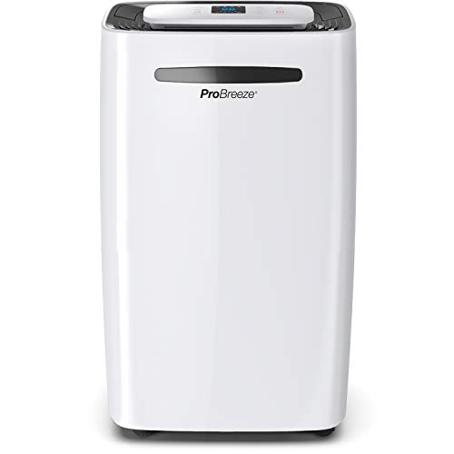 Pro Breeze Deshumidificador 20L, Pantalla Digital, Drenaje Continuo, Portátil, con 4 Modos de Uso, Temporizador y Secadora de Ropa