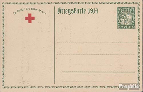 Prophila Collection Baviera p97/02 oficial tarjeta postal 1914 Emblema del Estado de (documentos enteropostales para los coleccionistas) Cruz Roja
