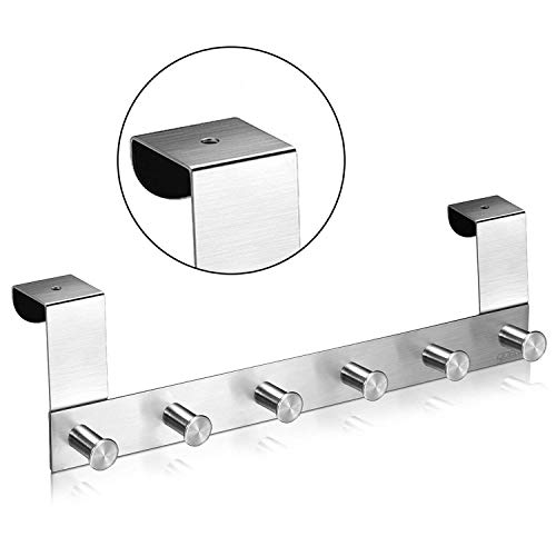 qobobo Colgadores Gancho Puerta Acero inoxidable Perchero Colgador Percha para Ropa Cajones Toallas Guantes Bolsos Armarios Baño Cocina Oficina-6 ganchos (para la puerta inferior a 42 mm) qobobo Colgadores Gancho Puerta Acero inoxidable Perchero Colgador Percha para Ropa Cajones Toallas Guantes Bolsos Armarios Baño Cocina Oficina-6 ganchos (para la puerta inferior a 42 mm)