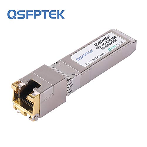 QSFPTEK 10G SFP+ Copper RJ45 30m Módulo 10GBASE-T Transceptor para Cisco SFP-10G-T-S, Ubiquiti UF-RJ45-10G, Netgear, D-Link, Mikrotik, Supermicro, TP-Link, Linksys, Otros interruptores Abiertos