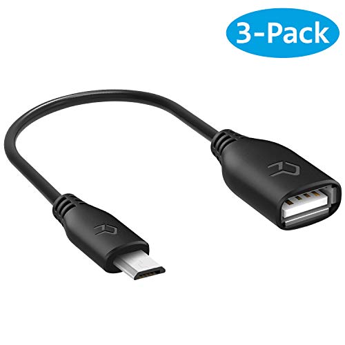 Rankie R-1170- Adaptador USB 2.0 a Micro USB, Convertidor OTG, 3 Unidades, Negro