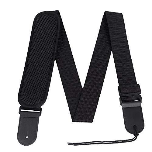 Rayzm Correa para Guitarra, Correa de Algodón Ajustable para Guitarra Acústica/Eléctrica/Bajo, con Acolchado Antipresión para Mayor Confort Rayzm Correa para Guitarra, Correa de Algodón Ajustable para Guitarra Acústica/Eléctrica/Bajo, con Acolchado Antipresión para Mayor Confort