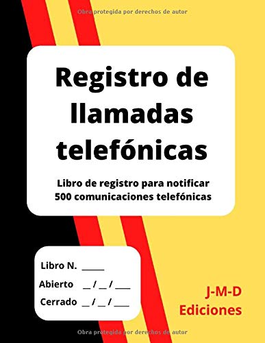 Registro de llamadas telefónicas: Libro de registro para notificar 500 comunicaciones telefónicas