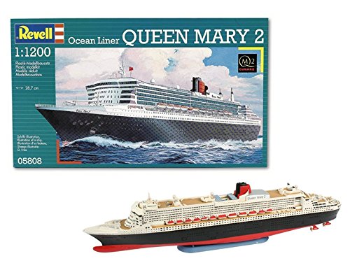 Revell Maqueta de Buque Crucero Ocean Liner Queen Mary 2, Kit de Modelo, Escala, (5808)(05808), Multicolor