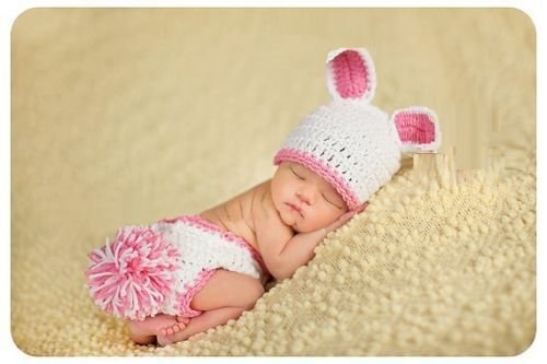 Rosa Conejo (2), recién nacido bebé niña/niño ganchillo Costume Foto Fotografía Prop sombreros trajes