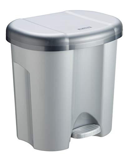Rotho Duo Cubo de Basura con 2 Compartimentos, C/U de 10 L, Separador de Basuras con Función de Pedal, Cerrable contra Olores, 39 x 32 x 40,5 cm, Gris Metálico/Plata Oscura Rotho Duo Cubo de Basura con 2 Compartimentos, C/U de 10 L, Separador de Basuras con Función de Pedal, Cerrable contra Olores, 39 x 32 x 40,5 cm, Gris Metálico/Plata Oscura
