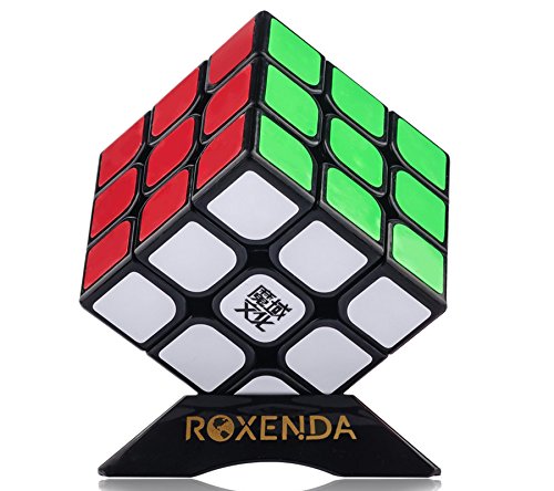 Roxenda Moyu Aolong profesional Cubo Mágico 3x3x3 Puzzle cubo de la velocidad V2 juguetes clásicos (Black)