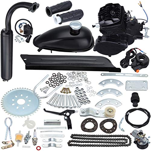 Samger Samger 2 tiempos Kit Motor de Bicicleta Gas Motor Kit de Conversión de Bicicleta (Negro, 80CC)