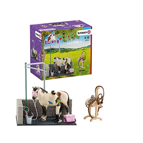Schleich- Colección Horse Club Figuras de Lavadero de Caballos, Accesorios y Funciones, Multicolor (42104)