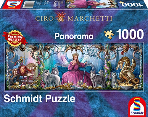 Schmidt Spiele- Ciro Marchetti - Puzzle panorámico de Palacio de Hielo (1000 Piezas), Color carbón (59612)