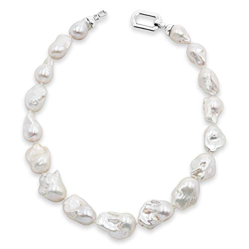 Secret & You Collar de Perlas de Mujer Cultivadas de Agua Dulce Barrocas XL de 45 cm de Largo Disponible en Calidad AA y AAA Perlas Barrocas XL de 13-15 y 14-16 mm con Nudo Entre Cada Perla. Secret & You Collar de Perlas de Mujer Cultivadas de Agua Dulce Barrocas XL de 45 cm de Largo Disponible en Calidad AA y AAA Perlas Barrocas XL de 13-15 y 14-16 mm con Nudo Entre Cada Perla.