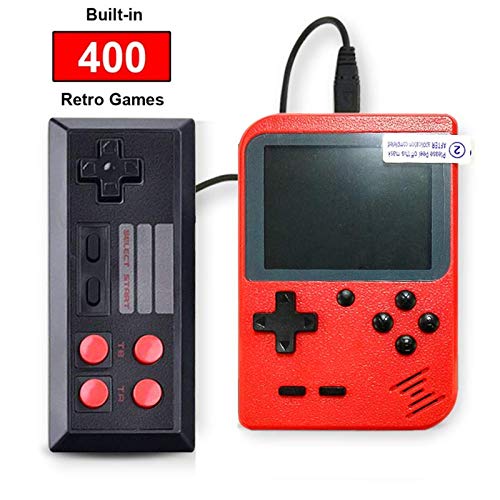 SeeKool Consola de Juegos Portátil, 3 Pulgadas 400 Consolas de Juegos de Mano Retro FC, Recargable Game Player Consola de Juegos Clásica Soporte Dos Jugadores, Regalo de Cumpleaños para los Niños