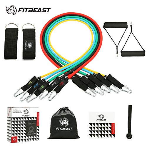 Set de Bandas de Resistencia para , Bandas para Entrenamiento 11PC con Tubos Resistentes, manijas de hule espuma, correa para tobillos, anclaje para puerta para gimnasio en casa, terapia física Set de Bandas de Resistencia para , Bandas para Entrenamiento 11PC con Tubos Resistentes, manijas de hule espuma, correa para tobillos, anclaje para puerta para gimnasio en casa, terapia física