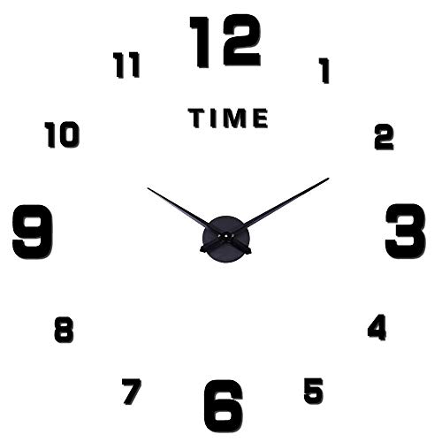 SHS Mute DIY Reloj de Pared con Adhesivo 3D, Sin Marco, Tamaño Grande, Para Decorar La Oficina o Casa,Plateado-2 Años de Garantía SHS Mute DIY Reloj de Pared con Adhesivo 3D, Sin Marco, Tamaño Grande, Para Decorar La Oficina o Casa,Plateado-2 Años de Garantía
