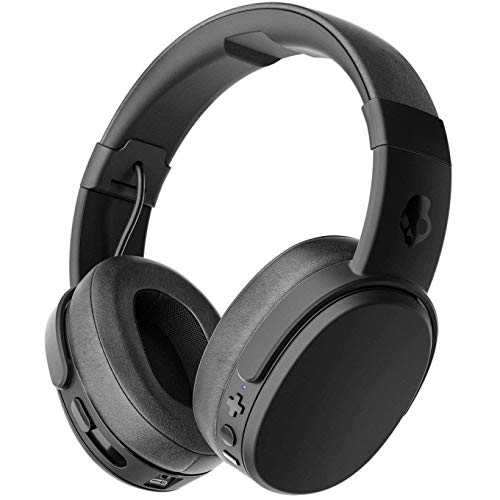 Skullcandy Crusher Over-Ear Bluetooth, Auriculares Inalámbricos con Micrófono, Espuma Viscoelástica con Aislamiento de Ruido, Estéreo Ajustable, Batería con 40h de Duración, Negro