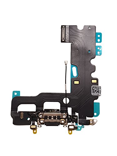Smartex Conector de Carga de Repuesto Compatible con iPhone 7 Gris Oscuro – Dock de repeusto con Cable Flex, Altavoz, Antena, Micrófono y Conexión Botón de Inicio.