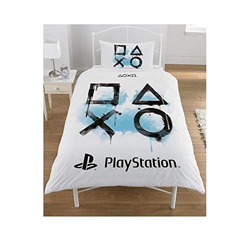Sony Playstation - Juego de Funda nórdica, algodón poliéster, Blanco, Suelto