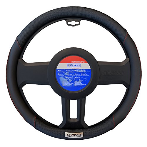 Sparco 1 Funda Universal para Volante de Coche, Negro Sparco 1 Funda Universal para Volante de Coche, Negro