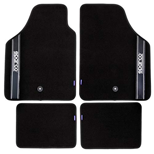 Sparco S03763BNR New Strada B Alfombras, Negro/Negro/Blanco Sparco S03763BNR New Strada B Alfombras, Negro/Negro/Blanco