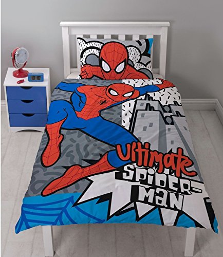 Spiderman Poliéster Funda de edredón, Blanco, Solo Spiderman Poliéster Funda de edredón, Blanco, Solo
