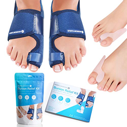 Sports Laboratory Corrector De Juanetes para Noche y Día, 2 Férulas y 2 Correctores de Gel Para el Dedo Gordo del Pie, Ebook Gratis, Protección de Juanetes y Hallux Valgus, Tamaño Ajustable Sports Laboratory Corrector De Juanetes para Noche y Día, 2 Férulas y 2 Correctores de Gel Para el Dedo Gordo del Pie, Ebook Gratis, Protección de Juanetes y Hallux Valgus, Tamaño Ajustable