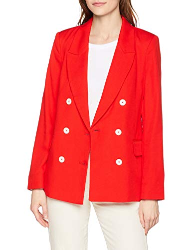 Springfield 4.T.M.D.Blazer Tencel Chaqueta, Rojo (Gama Rojo 64), Large (Tamaño del Fabricante:L) para Mujer