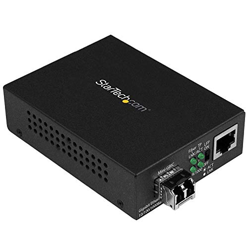 StarTech.com MCM1110MMLC - Conversor Compacto de Medios Ethernet Gigabit a Fibra multimodo LC, 550 m, con transceptor MM SFP