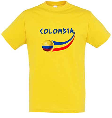 Supportershop – Camiseta Colombia Hombre, Amarillo, FR: S (Talla del Fabricante: S)