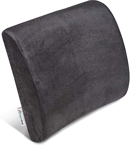 Supportiback Cojín Lumbar Ortopédico Memory Foam para Sillas de Oficina y Asientos de Coche para el Alivio del Dolor de la Zona Lumbar, Lesiones de Coxis y Dolor de Ciática- Soporte Lumbar Ergonómico