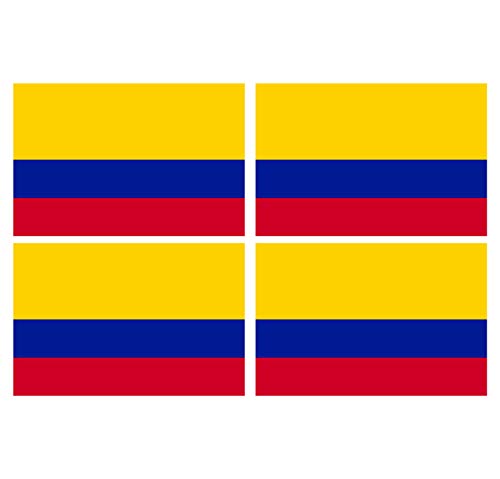 Supstick – Lote de 4 pegatinas autoadhesivas, diseño de bandera de Colombia, 6 x 4 cm