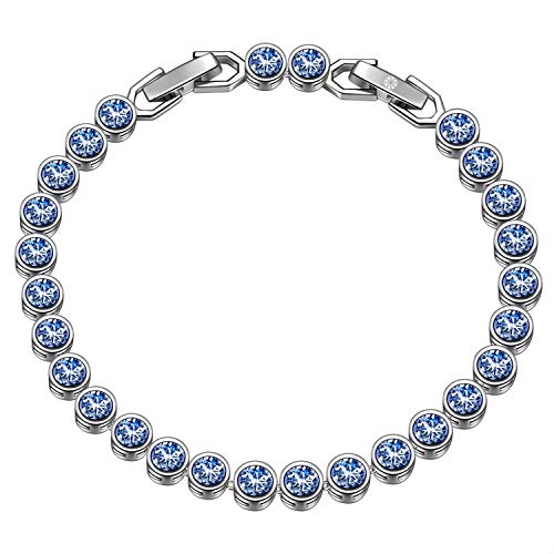 Susan Y Regalos para Mujer San Valentín Sueño Marino Mujer Pulsera de Tenis Hechos con Cristales de Swarovski Zafiro Claro Joyas Cumpleaños Aniversario Madre Esposa Hija Niña Susan Y Regalos para Mujer San Valentín Sueño Marino Mujer Pulsera de Tenis Hechos con Cristales de Swarovski Zafiro Claro Joyas Cumpleaños Aniversario Madre Esposa Hija Niña