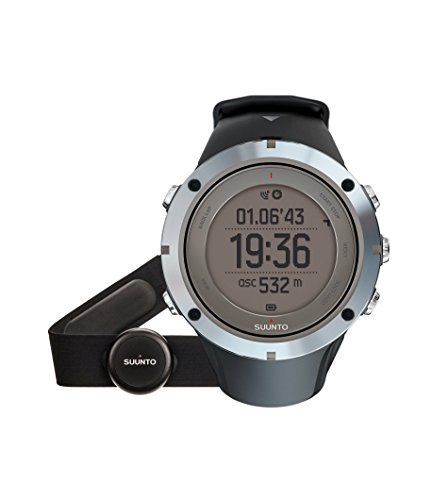 Suunto - Ambit3 Peak Sapphire HR - SS020673000 - Reloj GPS Multideporte + Cinturón de frecuencia cardiaca (Talla M) - Sumergible 50 m - Negro y gris - Cristal Zafiro