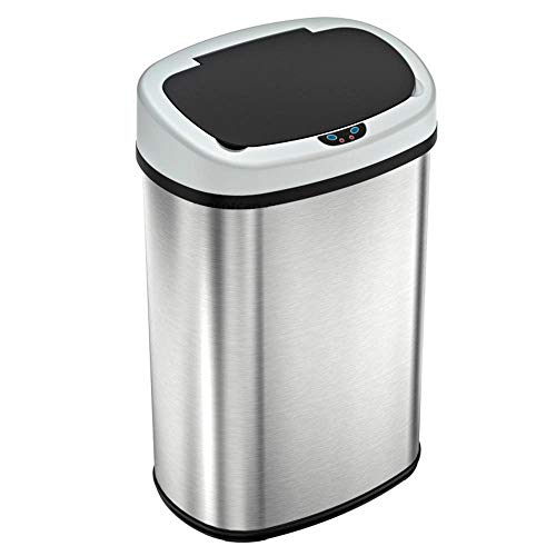 T-LoVendo 1 Cubo de Basura Automatico con Sensor de Movimiento 50 Litros Acero Inox