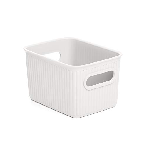 Tatay Baobab Cesta de ordenación Multiusos pequeña con Capacidad para 1,5 litros, Blanco Pergamón, 12.8 x 16.7 x 10 Tatay Baobab Cesta de ordenación Multiusos pequeña con Capacidad para 1,5 litros, Blanco Pergamón, 12.8 x 16.7 x 10