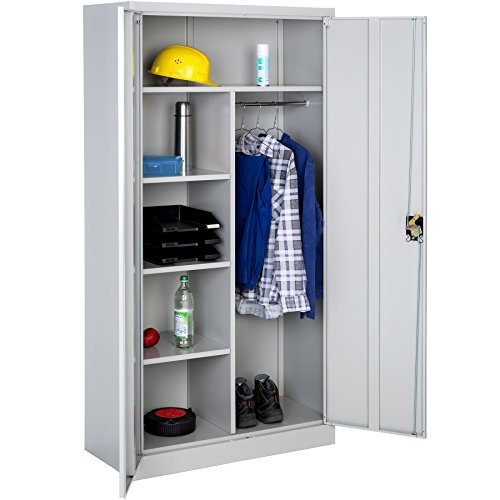 TecTake Armario archivador de Oficina metálico con 6 cajones y Barra e 2 Puertas bloqueable 180x90x40cm TecTake Armario archivador de Oficina metálico con 6 cajones y Barra e 2 Puertas bloqueable 180x90x40cm