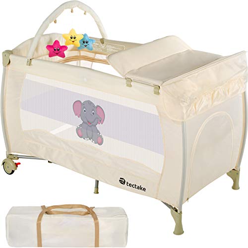 TecTake Cuna infantil de viaje portátil altura ajustable con acolchado para bebé - disponible en diferentes colores - (Beige | No. 402204) TecTake Cuna infantil de viaje portátil altura ajustable con acolchado para bebé - disponible en diferentes colores - (Beige | No. 402204)