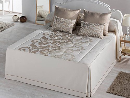 Tejidos JVR LaNovenaNube - Colcha edredón Donatella Cama 150 - Color Plata Tejidos JVR LaNovenaNube - Colcha edredón Donatella Cama 150 - Color Plata