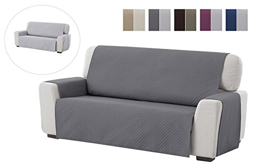 Textilhome - Funda Cubre Sofá Adele, 2 Plazas, Protector para Sofás Acolchado Reversible. Color Gris Textilhome - Funda Cubre Sofá Adele, 2 Plazas, Protector para Sofás Acolchado Reversible. Color Gris