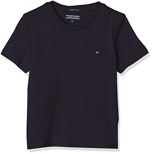 Tommy Hilfiger T Camiseta Básica de Manga Corta, Azul (Sky Captain), 152 (Talla del Fabricante: 12-13) para Niños