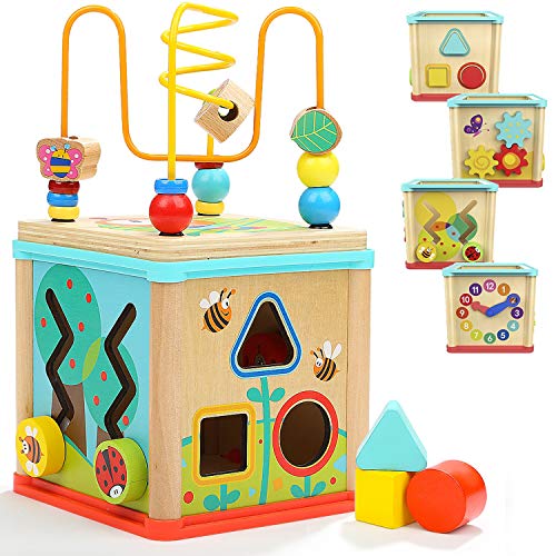 TOP BRIGHT Cubo de Actividades 5 en 1 - Centro de Actividad de Madera para Bebés y Niños de 1, 2 años de Edad - Centro Educativo - Laberinto, Engranajes y Bloques - Juguete Divertido para Niños Niñas TOP BRIGHT Cubo de Actividades 5 en 1 - Centro de Actividad de Madera para Bebés y Niños de 1, 2 años de Edad - Centro Educativo - Laberinto, Engranajes y Bloques - Juguete Divertido para Niños Niñas