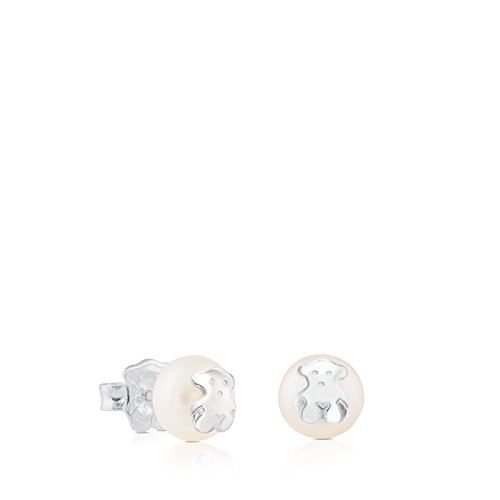 TOUS Bear - Pendientes con Perla Cultivada de Agua Dulce y Oso en Plata de Primera Ley - Motivo: 0,85 cm TOUS Bear - Pendientes con Perla Cultivada de Agua Dulce y Oso en Plata de Primera Ley - Motivo: 0,85 cm