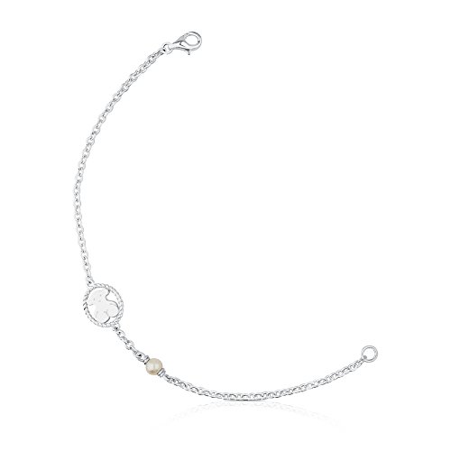 TOUS Camee - Pulsera de Plata de Primera Ley, con Motivo de Oso y Perla - Motivo: 1,2 cm TOUS Camee - Pulsera de Plata de Primera Ley, con Motivo de Oso y Perla - Motivo: 1,2 cm