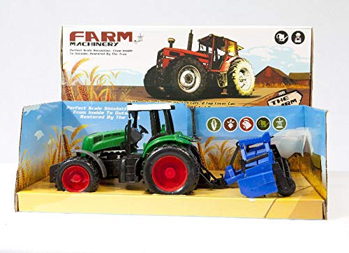 Tractor de Juguete con cultivador y gradas de arado labranza rotativas/para niños a Partir de 3 años, 35x19x14cm