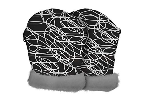 Tris & Ton – Manoplas impermeables para silla de paseo, guantes con forro polar (Line Black))