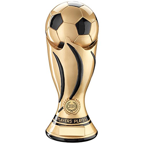 Trofeo de cromo dorado y negro para fútbol (1 en centro) – PLAYERS PLAYER – 11 en