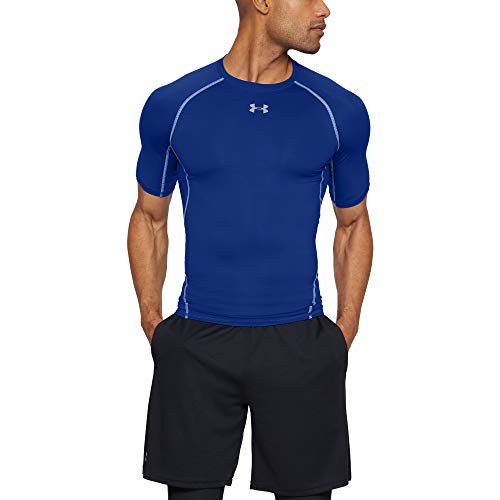 Under Armour UA Heatgear Short Sleeve Camiseta, Hombre, Azul (Royal/Steel 400), XXL