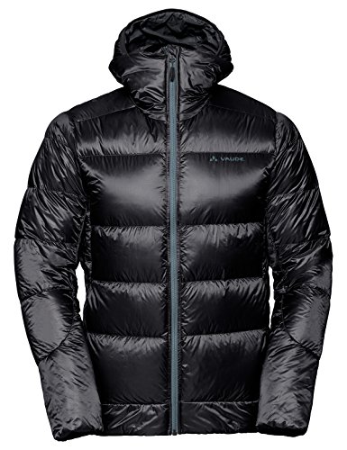 VAUDE Men 's Kabru Hooded Jacket III – Chaqueta Chaqueta de Plumas Natural para los Deportes de montaña para Hombre, Hombre, Color Negro, tamaño FR : M (Taille Fabricant : M)