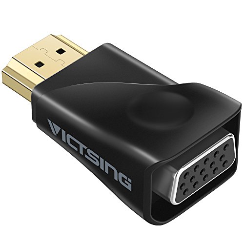 VicTsing Conversor de HDMI a VGA (1080P), Convertidor de Vídeo para PC, TV, Ordenadores Portátiles, Reproductores de DVD y Otros Dispositivos HDMI, Color Negro